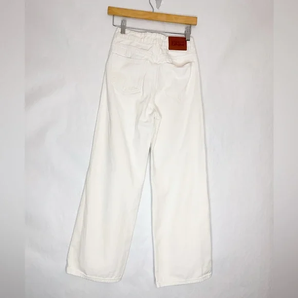 Princess Polly Denim Hailie Jeans Cream Wide Leg Non-Stretch in Size US 4 - Picture 8 of 16